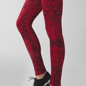Lululemon 2015 Wunder Under Pant (Hi-Rise) Ziggy Snake Red Tide Cranberry
